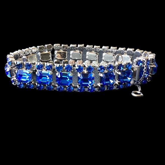 Vintage 1960’s Sherman Blue Crystal Bracelet